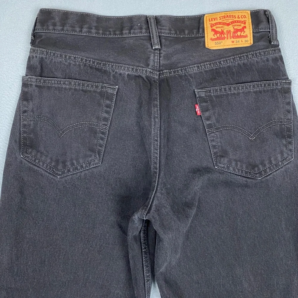 Levis 550 Relaxed Fit Tapered Leg‎ Denim Jeans Mens 34x30 Faded Black